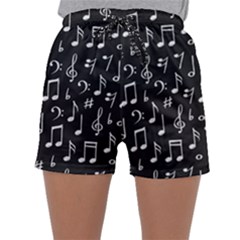 Chalk Music Notes Signs Seamless Pattern Sleepwear Shorts