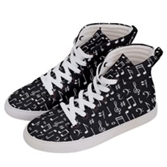 Chalk Music Notes Signs Seamless Pattern Men s Hi-top Skate Sneakers