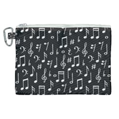Chalk Music Notes Signs Seamless Pattern Canvas Cosmetic Bag (xl)