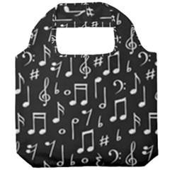 Chalk Music Notes Signs Seamless Pattern Foldable Grocery Recycle Bag