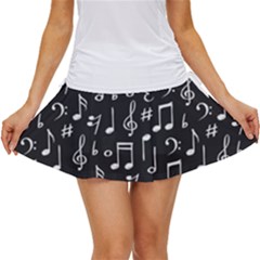 Chalk Music Notes Signs Seamless Pattern Women s Skort