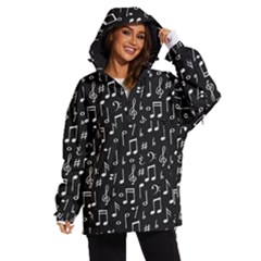 Chalk Music Notes Signs Seamless Pattern Women s Ski And Snowboard Waterproof Breathable Jacket