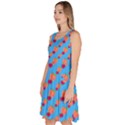 Electric Blue Peaches Knee Length Skater Dress With Pockets View2