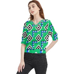 Beauitiful Geometry Quarter Sleeve Blouse