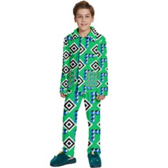 Beauitiful Geometry Kids  Long Sleeve Velvet Pajamas Set