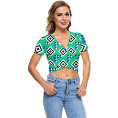 Beauitiful Geometry Short Sleeve Foldover T-shirt