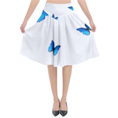 Butterfly-blue-phengaris Flared Midi Skirt
