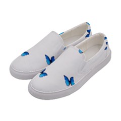 Butterfly-blue-phengaris Women s Canvas Slip Ons by saad11