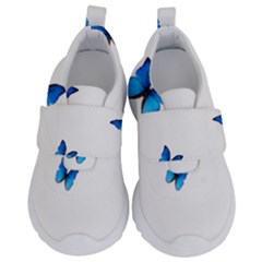 Butterfly-blue-phengaris Kids  Velcro No Lace Shoes