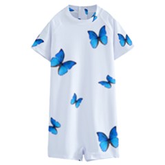 Butterfly-blue-phengaris Kids  Boyleg Half Suit Swimwear