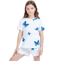 Butterfly-blue-phengaris Kids  T-shirt And Sports Shorts Set by saad11