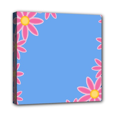 Flowers Space Frame Ornament Mini Canvas 8  X 8  (stretched)