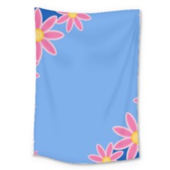 Flowers Space Frame Ornament Large Tapestry