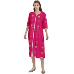 Illustrations Heart Pattern Design Women s Cotton 3/4 Sleeve Nightgown by Maspions