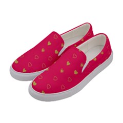 Illustrations Heart Pattern Design Women s Canvas Slip Ons by Maspions