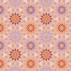 Floral Mandalas In Hexagon Fabric