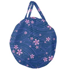 Flowers Floral Background Giant Round Zipper Tote