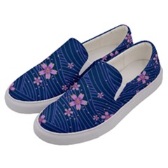 Flowers Floral Background Men s Canvas Slip Ons by Maspions