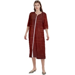 Grid Background Pattern Wallpaper Women s Cotton 3/4 Sleeve Nightgown by Maspions