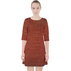 Grid Background Pattern Wallpaper Quarter Sleeve Pocket Dress by Maspions