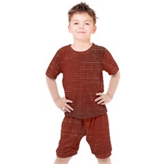 Grid Background Pattern Wallpaper Kids  T-shirt And Shorts Set by Maspions