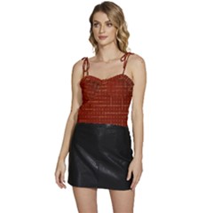 Grid Background Pattern Wallpaper Flowy Camisole Tie Up Top by Maspions