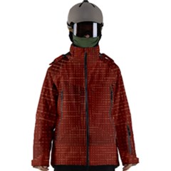 Grid Background Pattern Wallpaper Men s Zip Ski And Snowboard Waterproof Breathable Jacket by Maspions