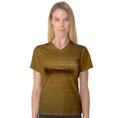 Anstract Gold Golden Grid Background Pattern Wallpaper V-neck Sport Mesh T-shirt