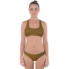 Anstract Gold Golden Grid Background Pattern Wallpaper Cross Back Hipster Bikini Set by Maspions