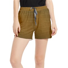 Anstract Gold Golden Grid Background Pattern Wallpaper Women s Runner Shorts by Maspions