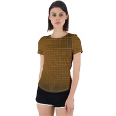 Anstract Gold Golden Grid Background Pattern Wallpaper Back Cut Out Sport T-shirt by Maspions