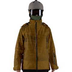 Anstract Gold Golden Grid Background Pattern Wallpaper Men s Zip Ski And Snowboard Waterproof Breathable Jacket by Maspions