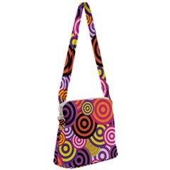 Abstract Circles Background Retro Zipper Messenger Bag