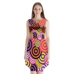 Abstract Circles Background Retro Sleeveless Chiffon Dress  