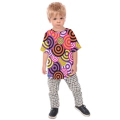 Abstract Circles Background Retro Kids  Raglan T-shirt