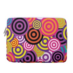 Abstract Circles Background Retro 15  Vertical Laptop Sleeve Case With Pocket