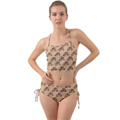 Coffee Beans Pattern Texture Mini Tank Bikini Set