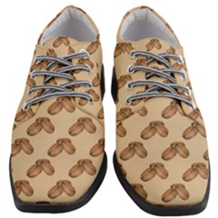 Coffee Beans Pattern Texture Women Heeled Oxford Shoes