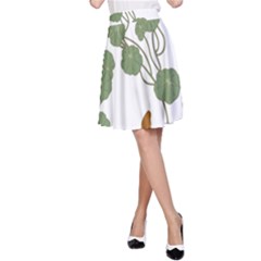 Nasturtium Flower Plant Leaves A-line Skirt