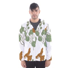 Nasturtium Flower Plant Leaves Men s Hooded Windbreaker