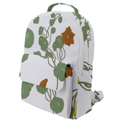 Nasturtium Flower Plant Leaves Flap Pocket Backpack (small)