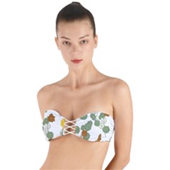 Nasturtium Flower Plant Leaves Twist Bandeau Bikini Top