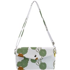 Nasturtium Flower Plant Leaves Removable Strap Clutch Bag