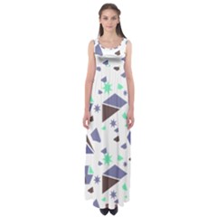 Seamless Pattern Geometric Texture Empire Waist Maxi Dress