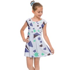 Seamless Pattern Geometric Texture Kids  Cap Sleeve Dress by Maspions