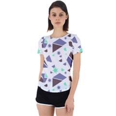 Seamless Pattern Geometric Texture Back Cut Out Sport T-shirt