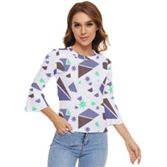 Seamless Pattern Geometric Texture Bell Sleeve Top