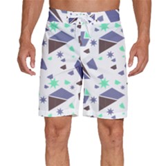Seamless Pattern Geometric Texture Men s Beach Shorts by Maspions