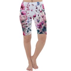 Flora Floral Flower Petal Cropped Leggings 