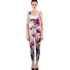 Flora Floral Flower Petal One Piece Catsuit